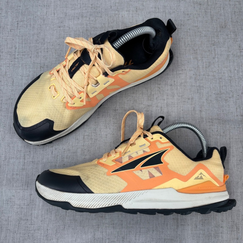 Altra Lone‎ Peak 7 Running Trail Shoes Orange Beige Mesh Sneaker Women's Size 8